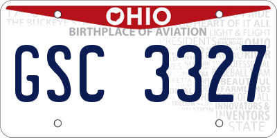 OH license plate GSC3327