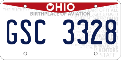 OH license plate GSC3328