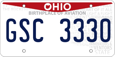 OH license plate GSC3330