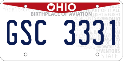 OH license plate GSC3331