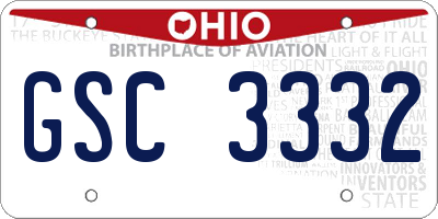 OH license plate GSC3332