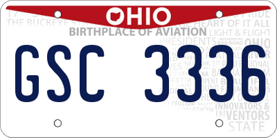 OH license plate GSC3336