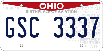 OH license plate GSC3337