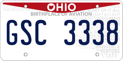 OH license plate GSC3338