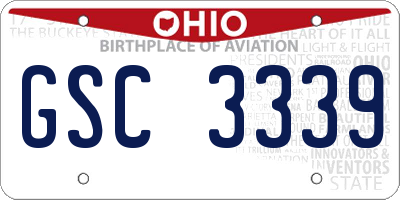 OH license plate GSC3339