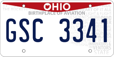 OH license plate GSC3341