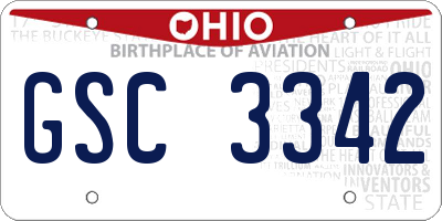 OH license plate GSC3342