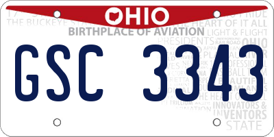 OH license plate GSC3343