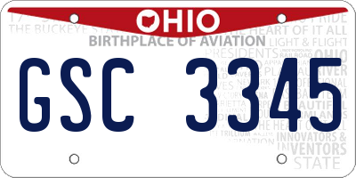 OH license plate GSC3345