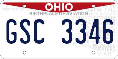 OH license plate GSC3346