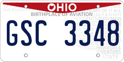 OH license plate GSC3348