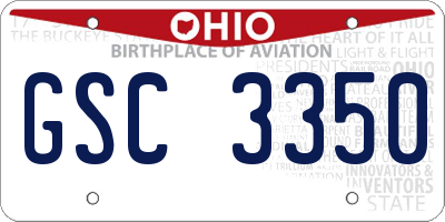 OH license plate GSC3350