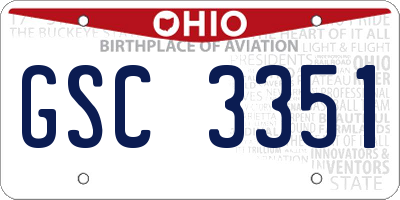 OH license plate GSC3351