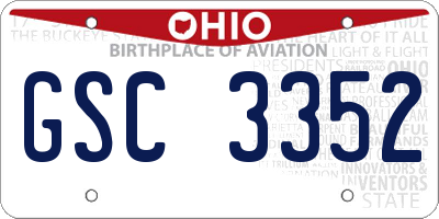 OH license plate GSC3352