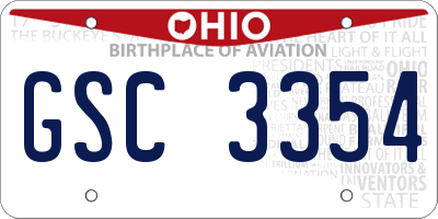 OH license plate GSC3354