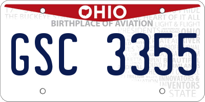 OH license plate GSC3355