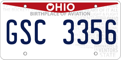 OH license plate GSC3356