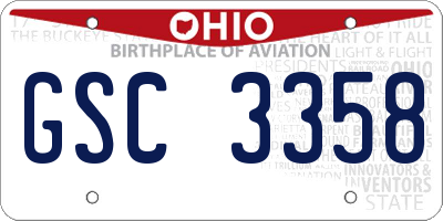 OH license plate GSC3358