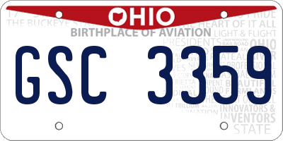 OH license plate GSC3359