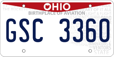 OH license plate GSC3360
