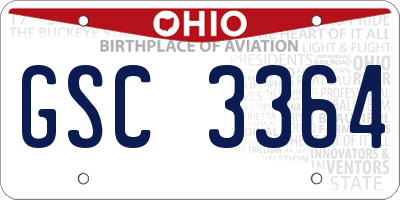 OH license plate GSC3364