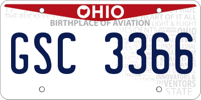 OH license plate GSC3366