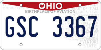 OH license plate GSC3367