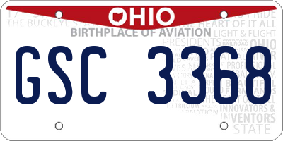 OH license plate GSC3368