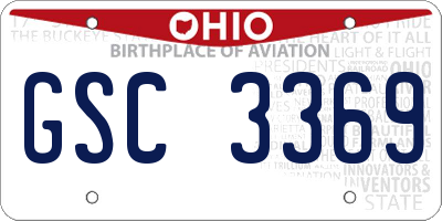 OH license plate GSC3369