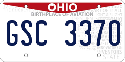 OH license plate GSC3370