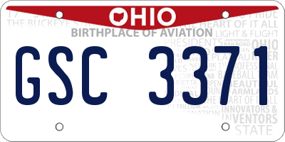 OH license plate GSC3371