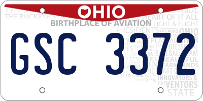 OH license plate GSC3372