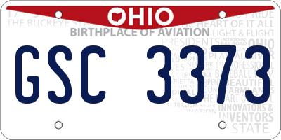 OH license plate GSC3373