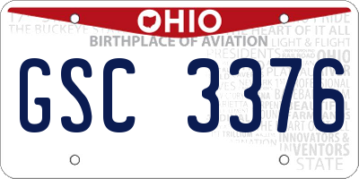 OH license plate GSC3376