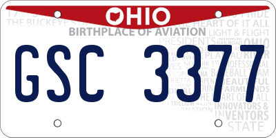 OH license plate GSC3377