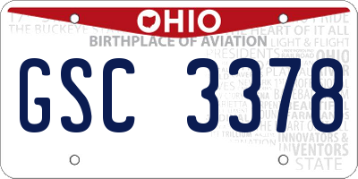 OH license plate GSC3378