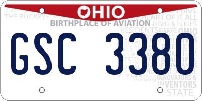 OH license plate GSC3380