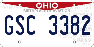 OH license plate GSC3382