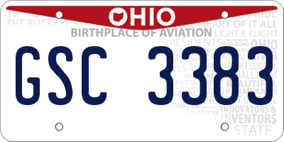 OH license plate GSC3383