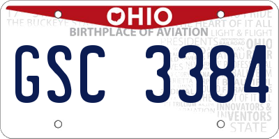 OH license plate GSC3384