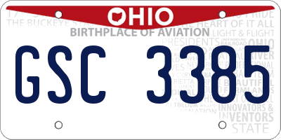 OH license plate GSC3385