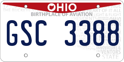 OH license plate GSC3388