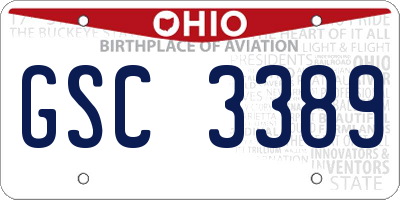 OH license plate GSC3389