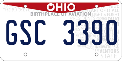 OH license plate GSC3390