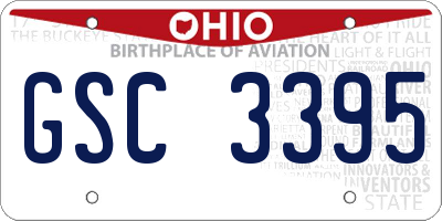 OH license plate GSC3395