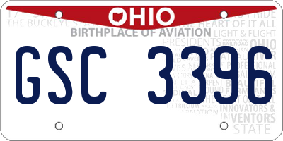 OH license plate GSC3396