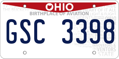 OH license plate GSC3398