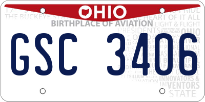 OH license plate GSC3406