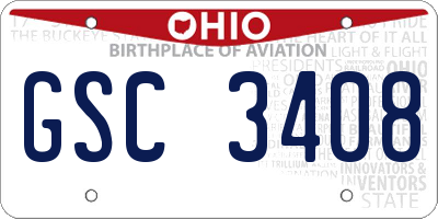 OH license plate GSC3408