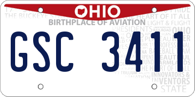 OH license plate GSC3411